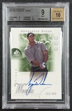 TIGER WOODS BGS 9 2001 UPPER DECK UD SP AUTHENTIC #45 ROOKIE RC AUTO 106/900
