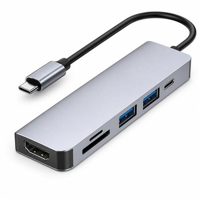 USB Hub 6-in-1 Multiport Adapter for MacBook /, USB Adapter with 4K HDMI, USB...