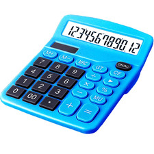 12 Digits Desktop Calculator with Large LCD Display, Basic DARK BLUE 