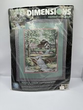 VTG DIMENSIONS PEACEFUL STREAM Cross Stitch Kit 35027 George Bjorkland USA