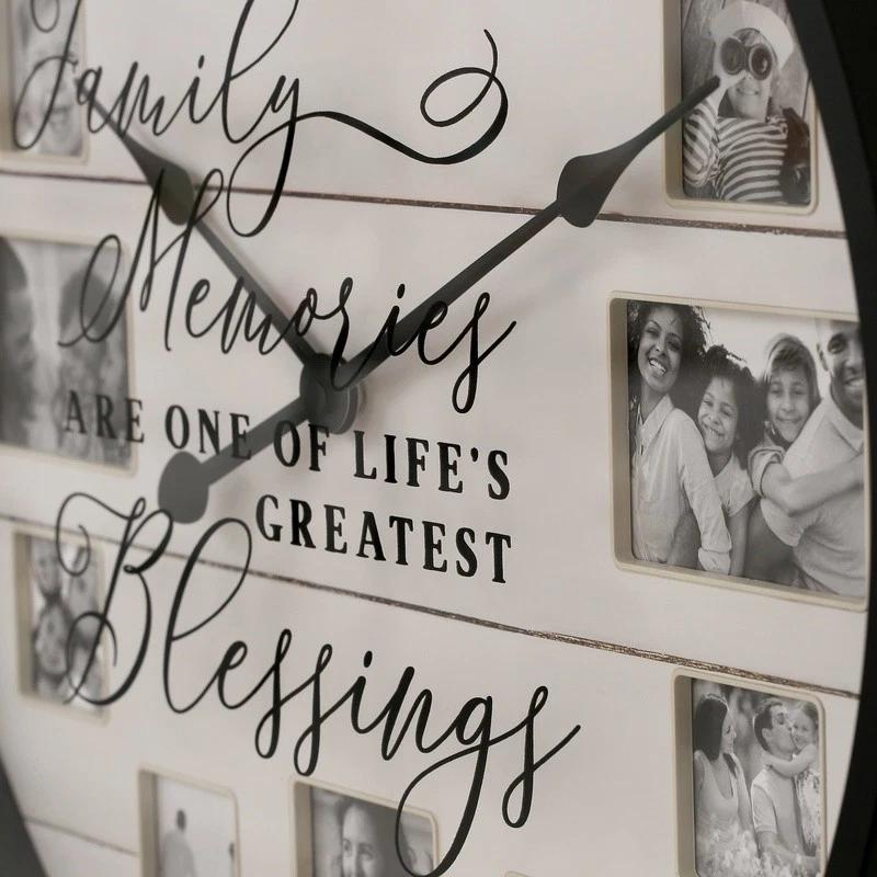 Sentimiento Marco de Fotos Reloj de Pared Recuerdos Familiares Decoración del Hogar Reloj Analógico Nuevo Foto 4 de 4