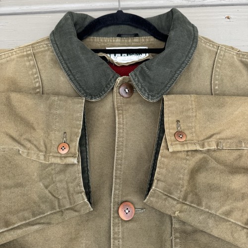 Vintage LL Bean Chore Jacket Fits Mens XL Barn Coat Wool Lined Faded USA 80s 90s - Picture 15 of 24