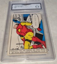1966 Donruss Marvel Super Heroes Iron Man #20 EX+ GMA 5.5 Grade Vintage Card!