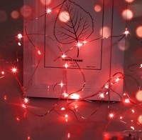 Lichterkette 30 Leds Batteriebetrieben Silberdraht Rot FüR Halloween Deko Party