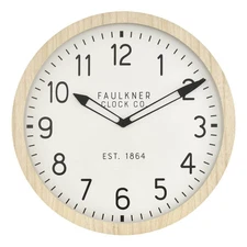 16" Wall Clock Wood - Threshold