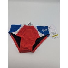 Speedo Boys Youth Size 24 Vibe Collection Brief Eco Endurance SwimSuit Red