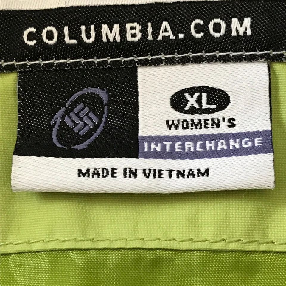 Columbia Interchage Chaqueta de Lluvia Mujer XL Verde Cremallera Completa Extraíble Capucha Bolsillo Foto 4 de 4