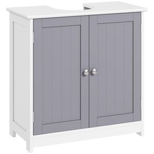 kleankin 23.5" Pedestal Sink W X 11.75" D X H, White and Gray