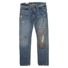 Ralph Lauren Jeans Womens 26 Blue Boyfriend Patchwork Zip Fly Pants Size 26x28