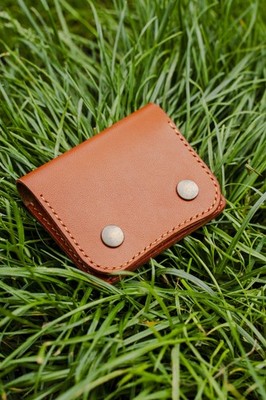 Handmade Japanese Style Compact Leather Wallet Handgefertigtes Lederportemonnaie