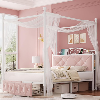 Brianna Cannon pink and orange headboard with stones Pink and Orange Retro Floral Headband with Crystals and  main image 3