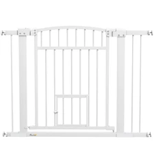 30"-41" Dog Gate w/ Cat Door, 3-Inch & 5.5-Inch Extension Kit, 30" H