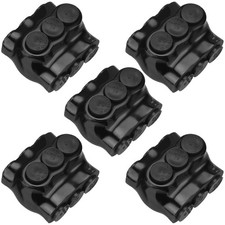 5 Pack 3 Port Insulated Wire Connectors Black Multi Aluminum Inline Splice Tap C