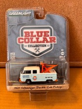 1/64 Diecast Collectible-Greenlight-69' VW Type 2 Dbl Cab Pickup 'Gulf' Tow Trck