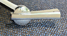 Chrome Toilet Tank Trip Lever Flush Handle w/ White Arm, Universal, L-Shaped