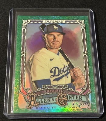 2025 Topps Allen & Ginter Chrome Freddie Freeman Green Refractor #d 28/99 No. 69