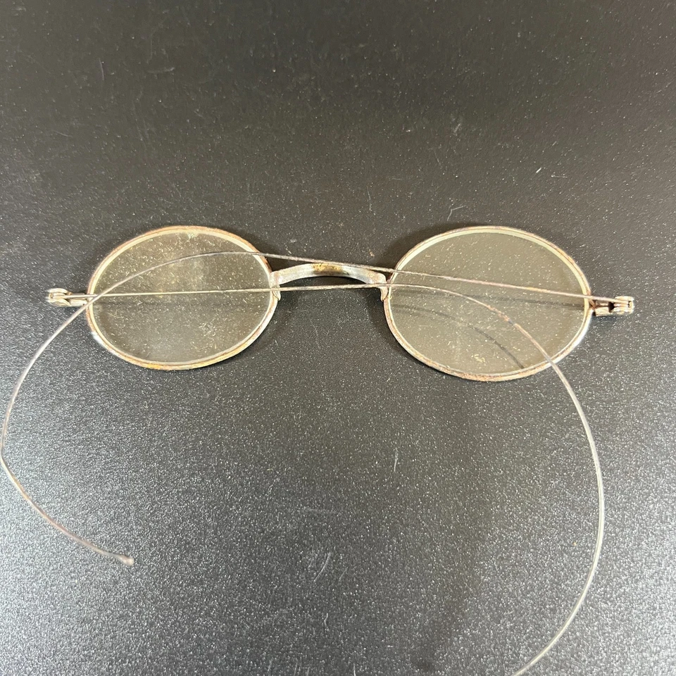 Anteojos antiguos ovalados con borde de alambre con estuche original - Gafas - Erkers Foto 3 de 4