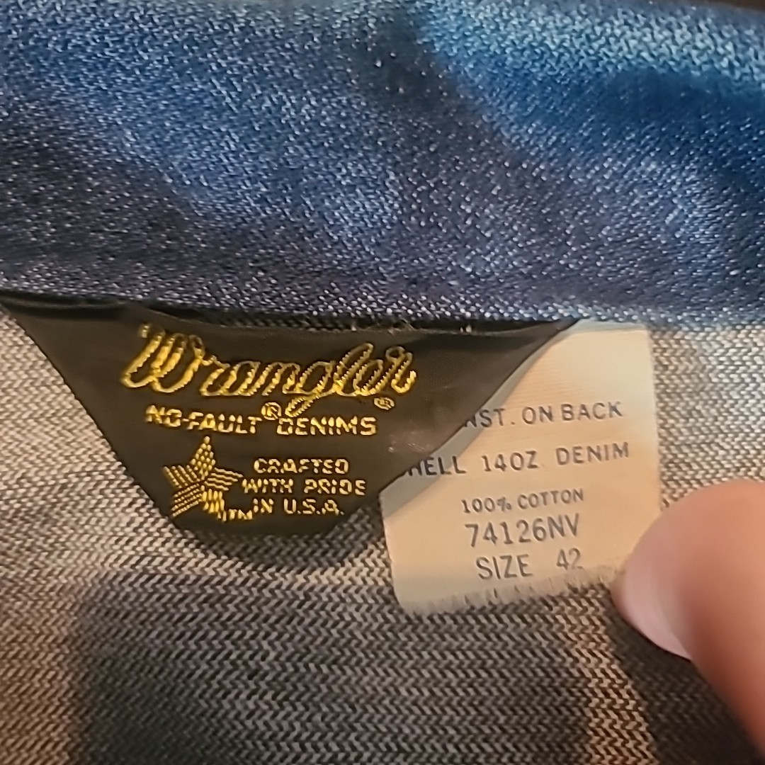 Vintage 70s 80s Wrangler No Fault Dark Wash 14oz Denim