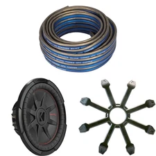 Kicker 48CWRT124 CompRT 12" Subwoofer, DVC, 4-ohm w/ Speaker Wire, Grill Bundle