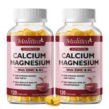 2X Calcium Magnesium Zinc  Vitamin D3 Capsules  Bone  Muscle Support