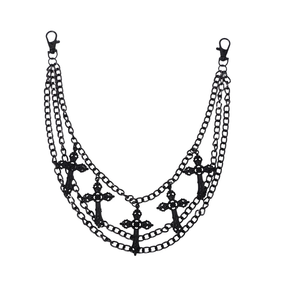 Men's Womens Hip-Hop Cross Punk Pants Chain Multi-Layer Pants Chain Wallet Chain