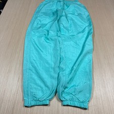 Vintage 90s Windbreaker Pants Joggers Lined Shiny Glanz Large turquoise aqua