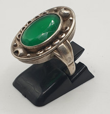 Ring Silber 800 grüner Stein facettiert vintage antik ca. 6,2 Gramm