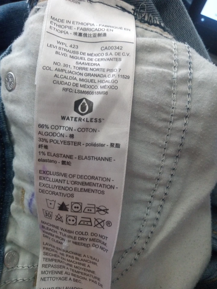 Levis Mid Rise Slim Signature Jeans Blue Stretch Denim Womens Size 18 S (38X28) - Image 4 of 4