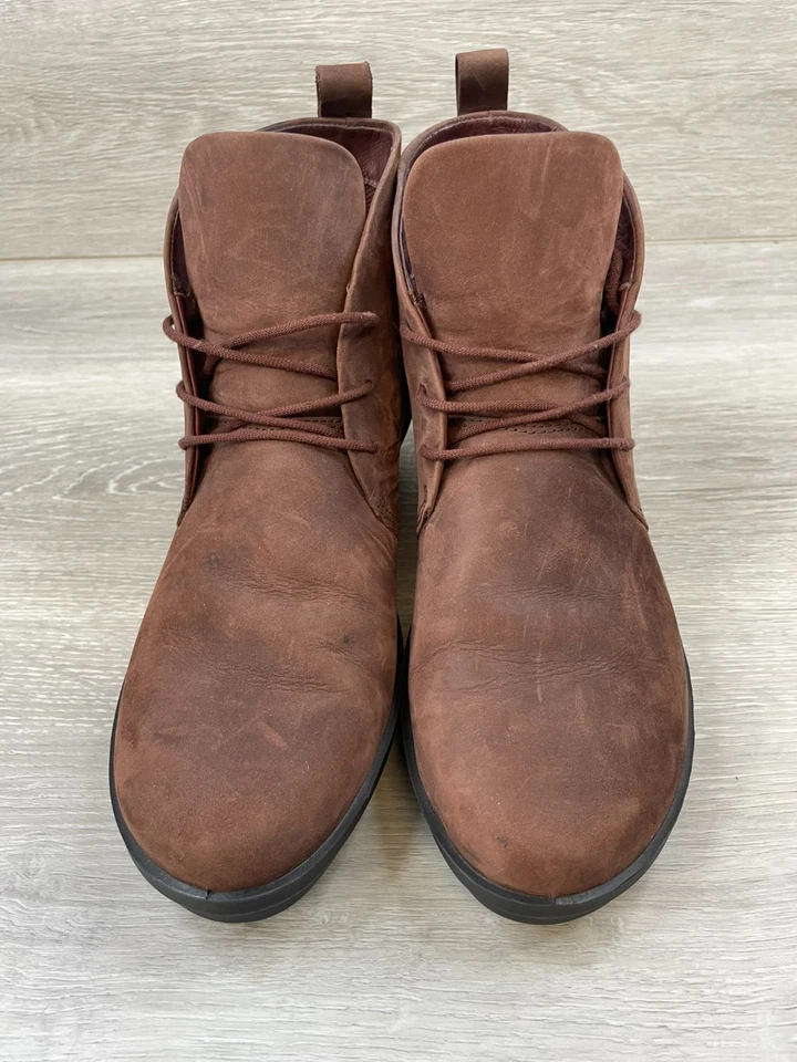 Ecco Skyler Hydromax Mujer 9.5 Marrón Botín Cuero Bota Motociclista Cuña Comodidad Foto 2 de 4