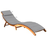 Sonnenliege Akazie Massivholz Mit Auflage Garten Terrasse Balkon