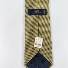 Brooks Brothers 346 Silk Tie Made in USA-Woven in Italy Yellow and Blue NEW