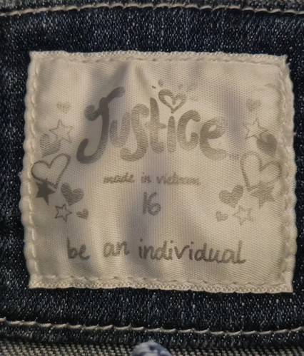 Girl's Justice Blue Denim Vest w/Glitter Stars Size 16 - Picture 4 of 7