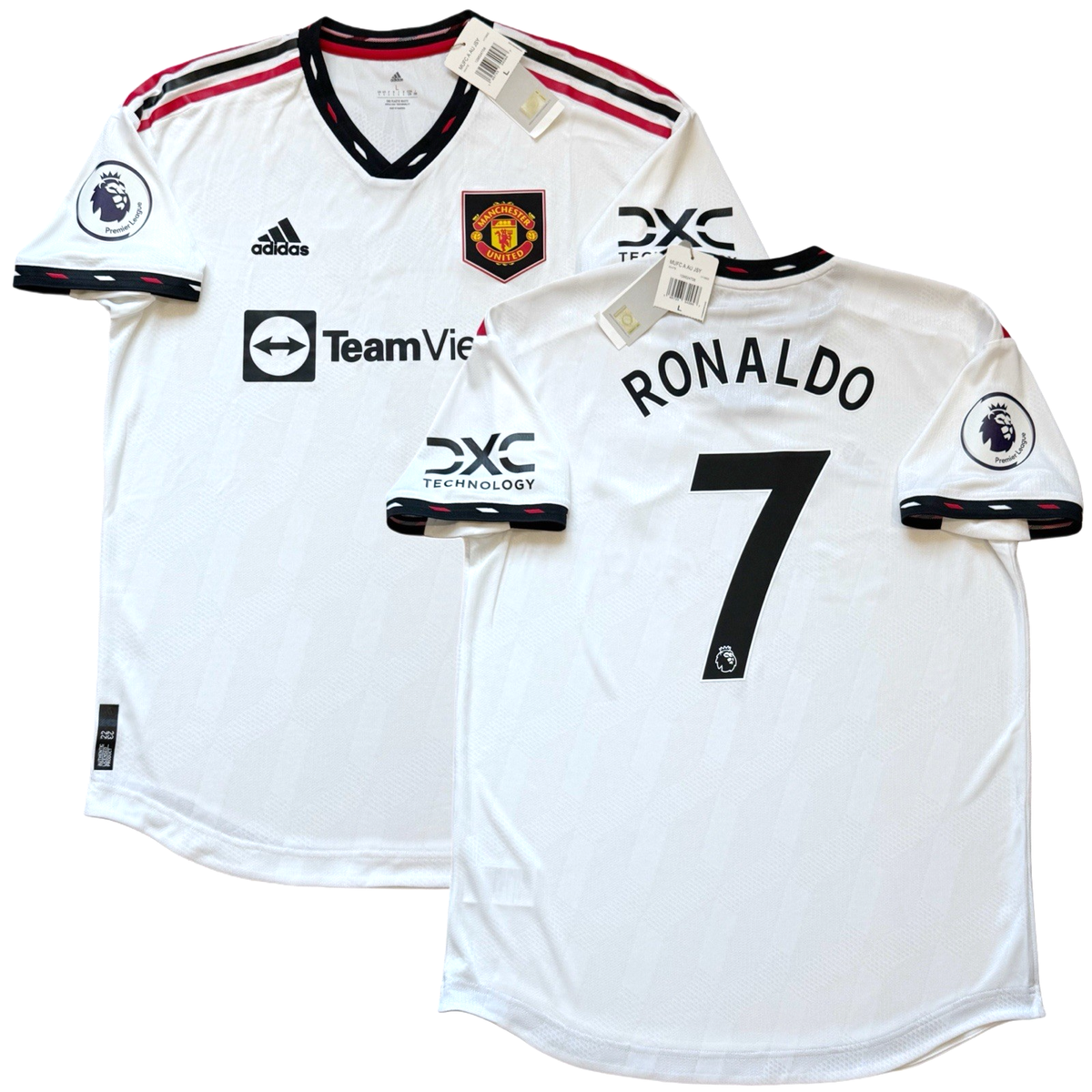 Adidas Manchester United 2022 Jersey Size L White Black Red H13898