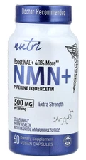 NUTR I - NMN 500mg 60 Capsules - Extra Strength NAD+ Booster Dietary Supplement