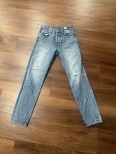 Levis 501 Jeans Womens 25 White Oak Cone Denim Selvedge Distressed Button Fly 