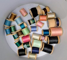 Vintage Wooden Spools Thread Sewing Antique Lot of 29 Various Size Color
