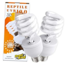 UVB Reptile Light, 2-Pack 10.0 24W UVB Bulbs, UVA UVB Reptile 24 Watts Uvb10.0