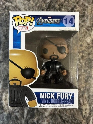 Funko POP! Nick Fury 14 Marvel Avengers Vaulted Rare 2012 BOX DAMAGE
