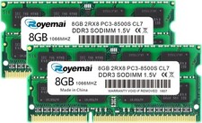 2X8GB PC3-8500 Sodimm DDR3 1066 16GB RAM PC3 8500S 1066MHZ 2Rx8 204-pin Memory