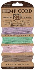 Hemptique Hemp Cord Card 10lb 42' 4/Pkg-Vintage 1