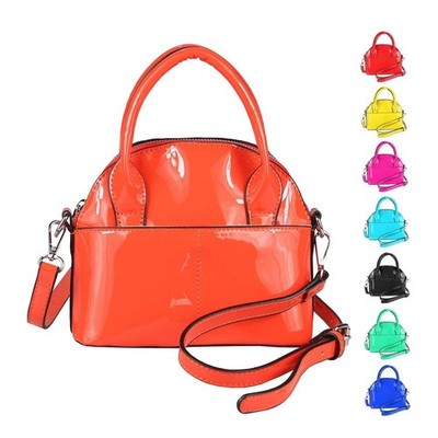 DAMEN MINI TASCHE Schultertasche Umhängetasche Crossbody Lack Leder Optik Abend