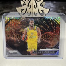 2023-24 Panini Prizm EuroLeague - #8 Johannes Thiemann Fireworks Mojo /25 Alba