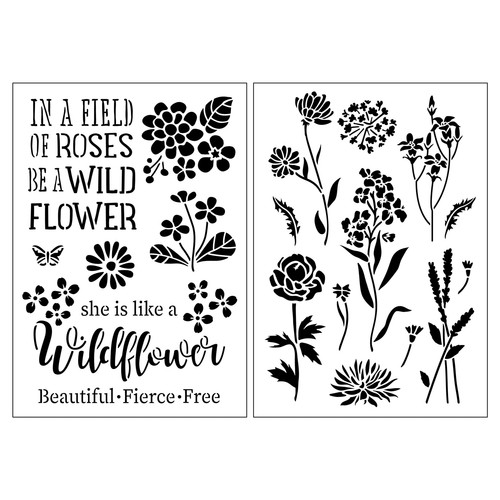 Wildflower Stencils, 7" x 10" by Craft Smart® - 21 designs