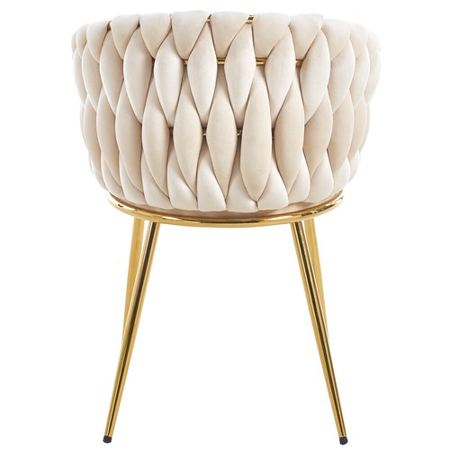 Set 2 Sedie per Sala da Pranzo e Ufficio in Velluto Beige Sedia Ergonomica - Foto 4 di 5