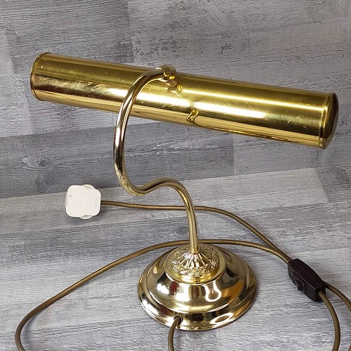 Vintage Brass Swan Neck Adjustable Desk, Bankers, Piano Lamp - Picture 3 of 13