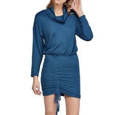 NEW FREE PEOPLE DARK TEAL COWL NECK MINI DRESS SMALL