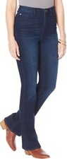DG2 Diane Gilman Stretch Signature Boot-Cut Jean INDIGO 28PW NWOT 214 