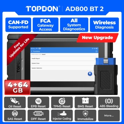 TOPDON ArtiDiag800 BT 2 OBD2 Code Reader Car Diagnostic Tool ALL System TPMS