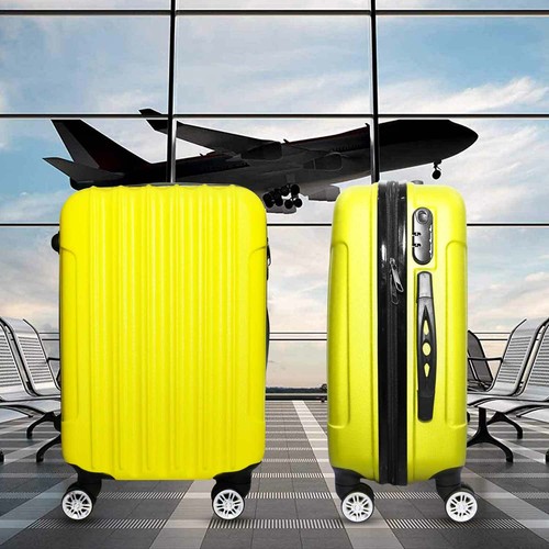 Trolley Rigido Da Viaggio Bagaglio a Mano Giallo Voli Ryanair EasyJet  55x35x23cm | eBay