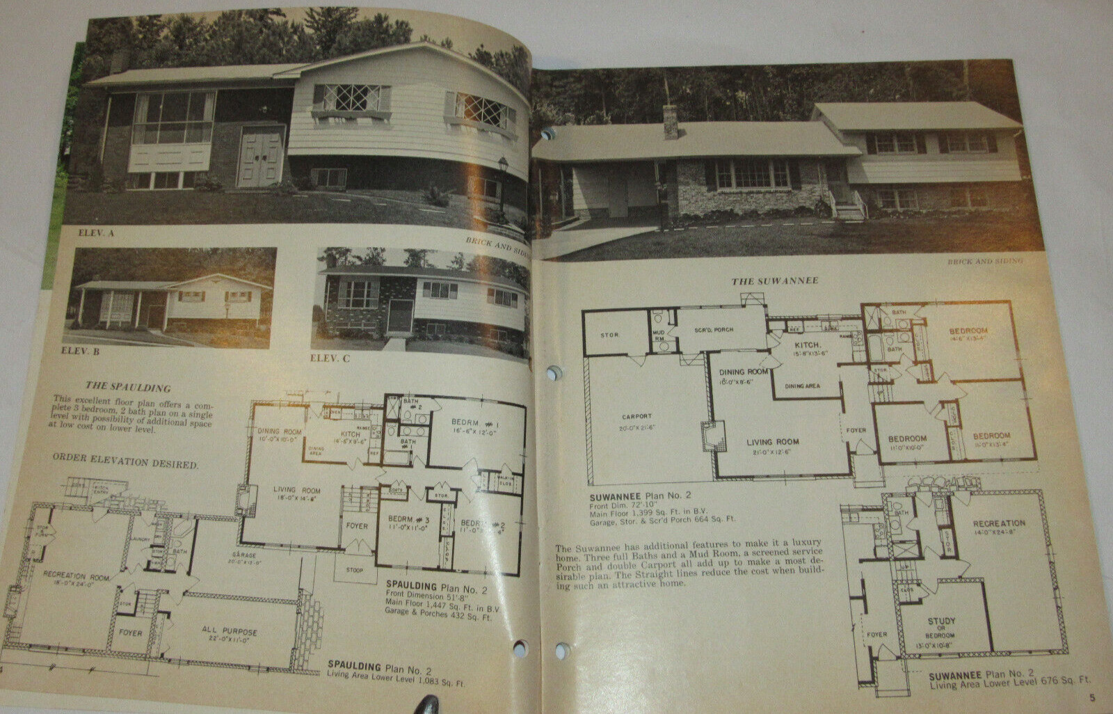 VINTAGE 1970s 37 MULTI-LEVEL HOMES ΤΟ 2846 SQ FT CATALOG OF HOUSE PLANS! LAYOUTS